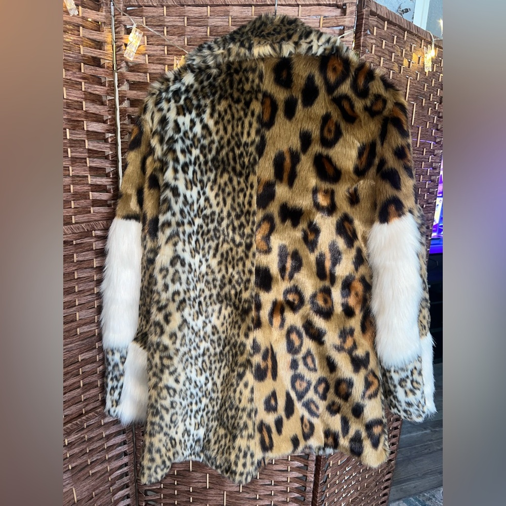 Dolls Kill x Current Mood Wild Patchwork Faux Fur Jacket - Picture 2 of 4
